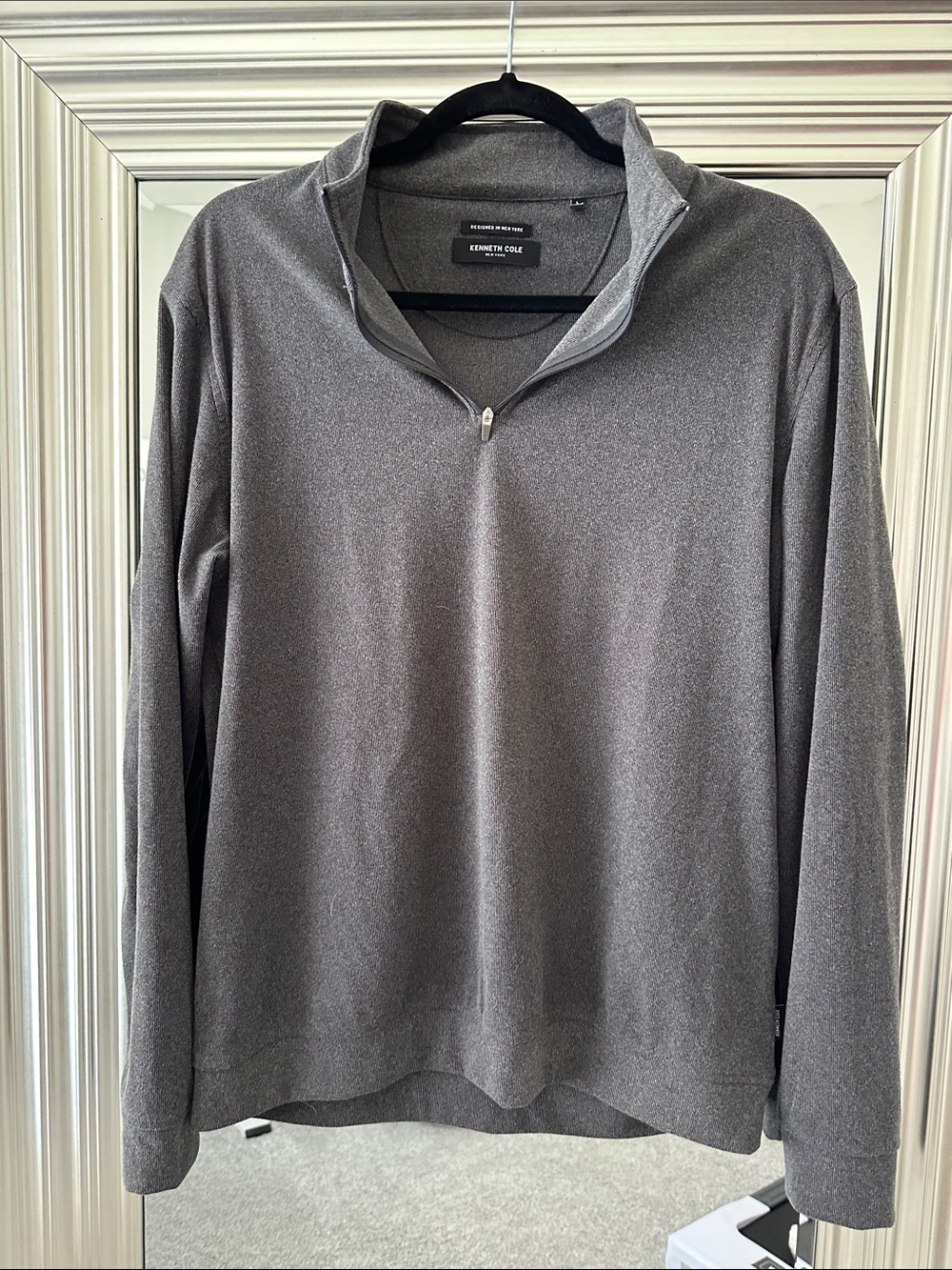 Kenneth Cole Men's Charcoal Gray Half-Zip Pullover Sweater - Washed Never Worn!